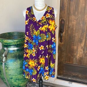 Tropical Hawaiian print one size fits most dress